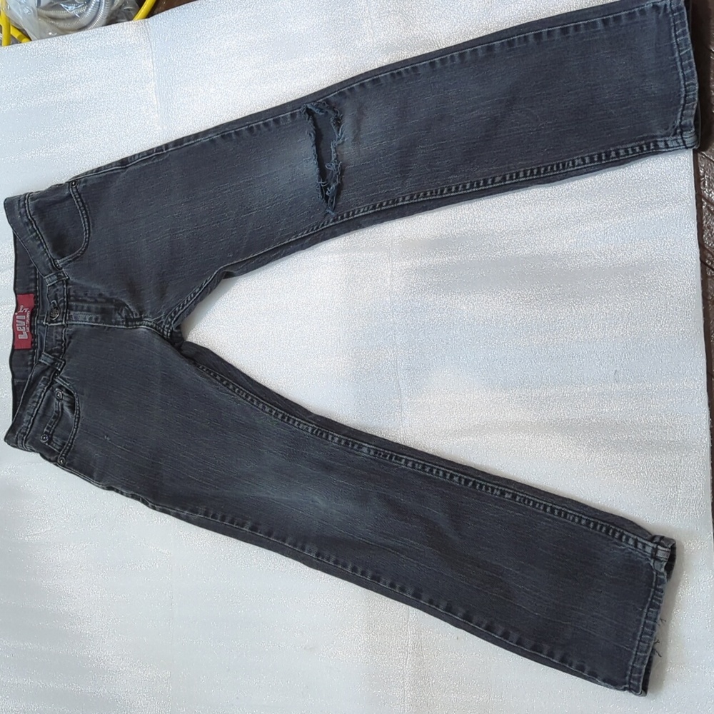 Levi's 511 Black Distressed Denim Jeans Boys Size 27x27
